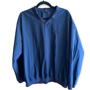Blue v neck longsleeve windbreaker sweater jacket izod L